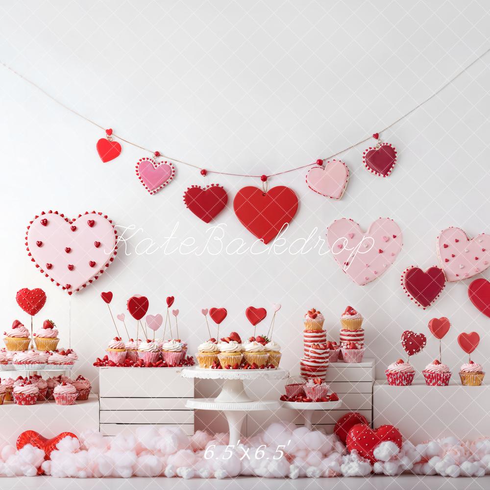 Valentine Hart Dessert Cupcake Foto Achtergrond Designed by Emetselch
