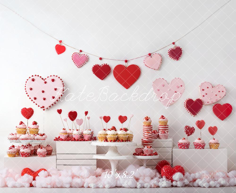 Valentine Hart Dessert Cupcake Foto Achtergrond Designed by Emetselch