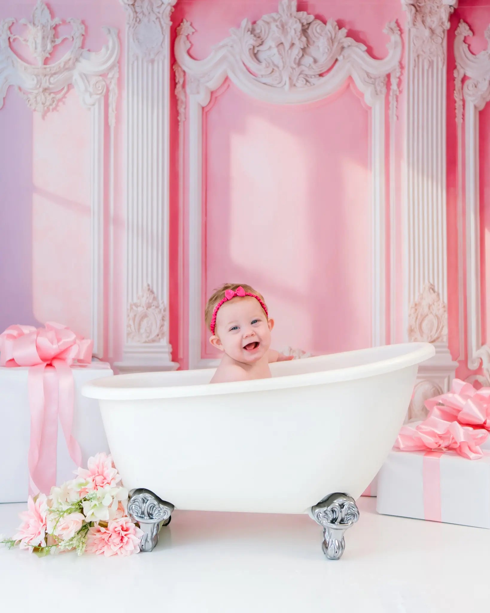 Elegant Roze Vintage Wand Zonlicht Foto Achtergrond Designed by Emetselch