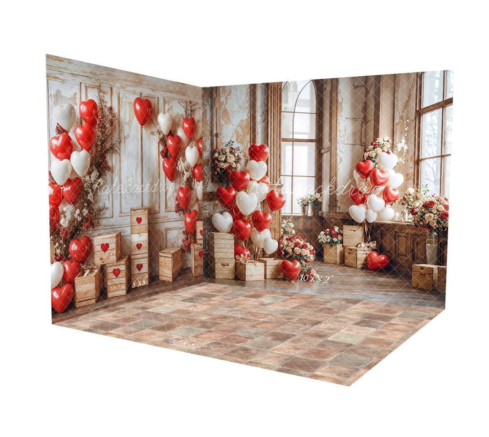 Kate Valentine Heart Balloons Wooden Vintage Room Set