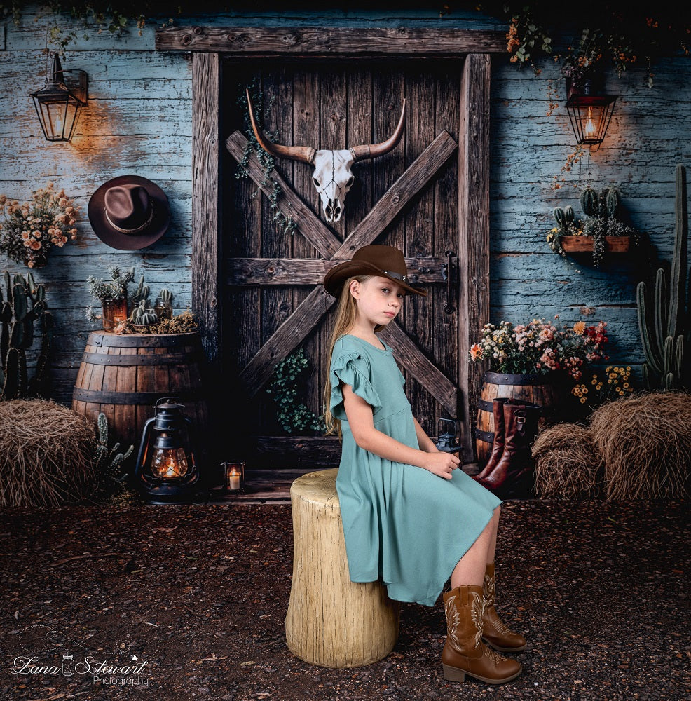 SALE Kate Western Cowboy Rustic Barn Door Backdrop Designed by Emetselch