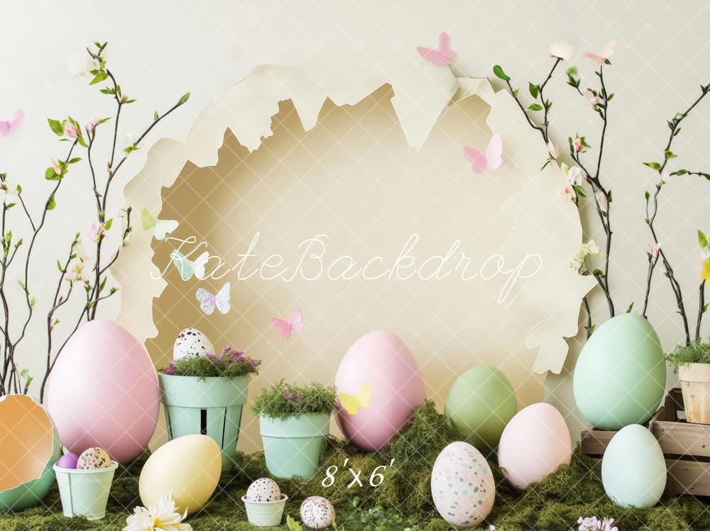 Kate Easter Eggs Butterfly Flowers Backdrop Designed by Patty Roberts