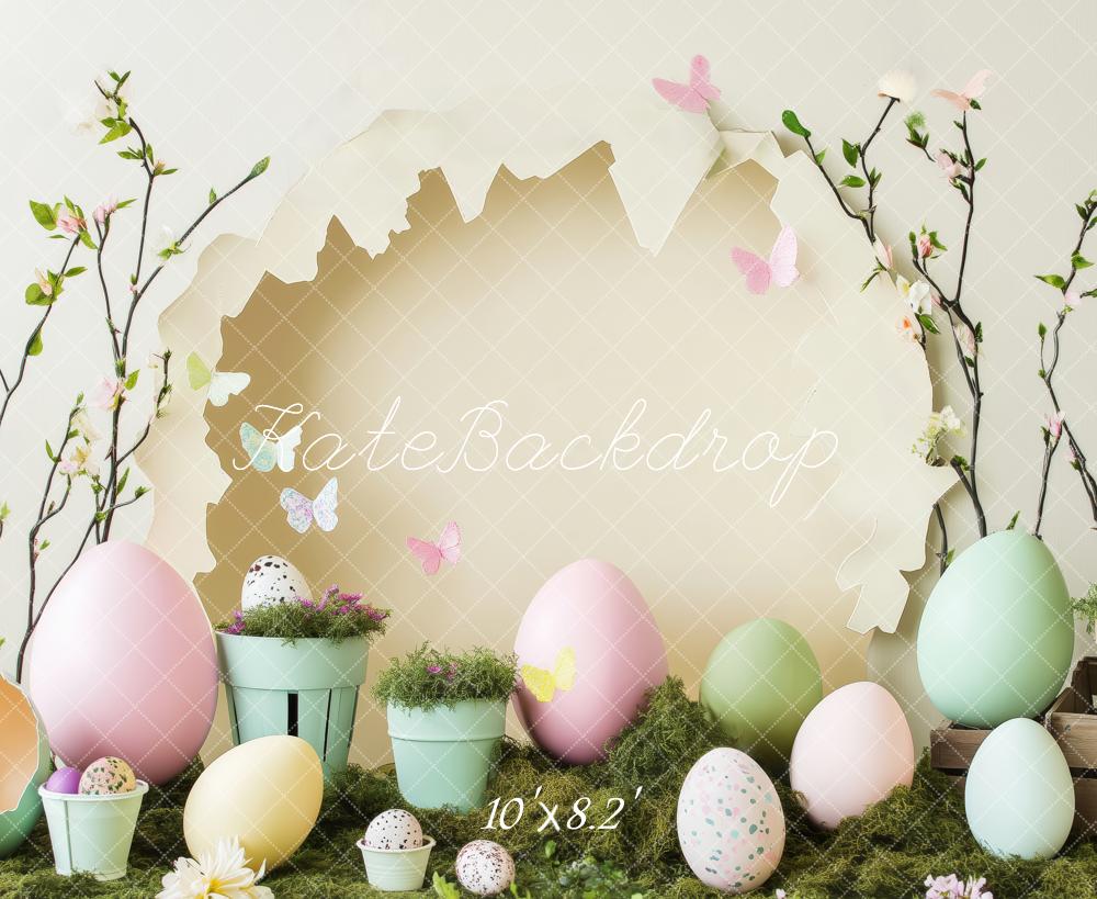 Kate Easter Eggs Butterfly Flowers Backdrop Designed by Patty Roberts