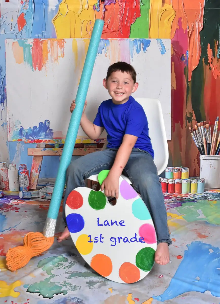 Kleurrijke Kunst Canvas Foto Achtergrond+Abstracte Kleurrijke Verf Vloer Foto Achtergrond Designed by.