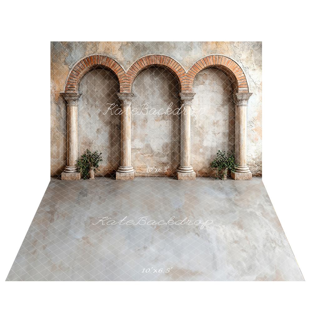 Kate Vintage Arch Columns Backdrop+Vintage Wall Abstract Texture Floor Backdrop