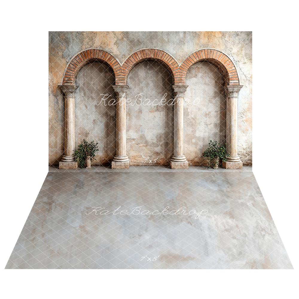Kate Vintage Arch Columns Backdrop+Vintage Wall Abstract Texture Floor Backdrop