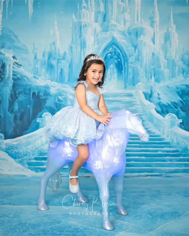 Kate Fantasy Ice Castle Stairs Printed Backdrop Designed by Emetselch, Microfiber (Printed) / 7x5ft - small kids sitting / cake smash Kate Fantasy Ice Castle Stairs Printed Backdrop Designed by Emetselch, Microfiber (Printed) / 7x5ft - small kids sitting / cake smash