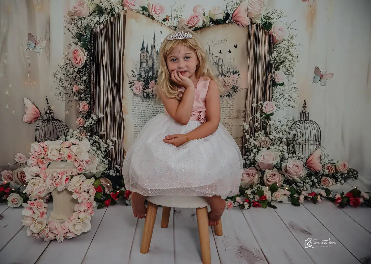 Fairy Tale Boek Bloem Foto Achtergrond Designed by Ashley Paul