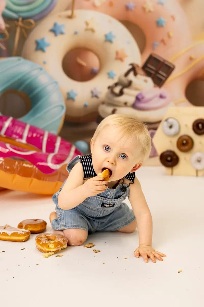 Smash Cake Donut Cupcake Lollipop Pastel Backdrop Designed by Ashley Paul