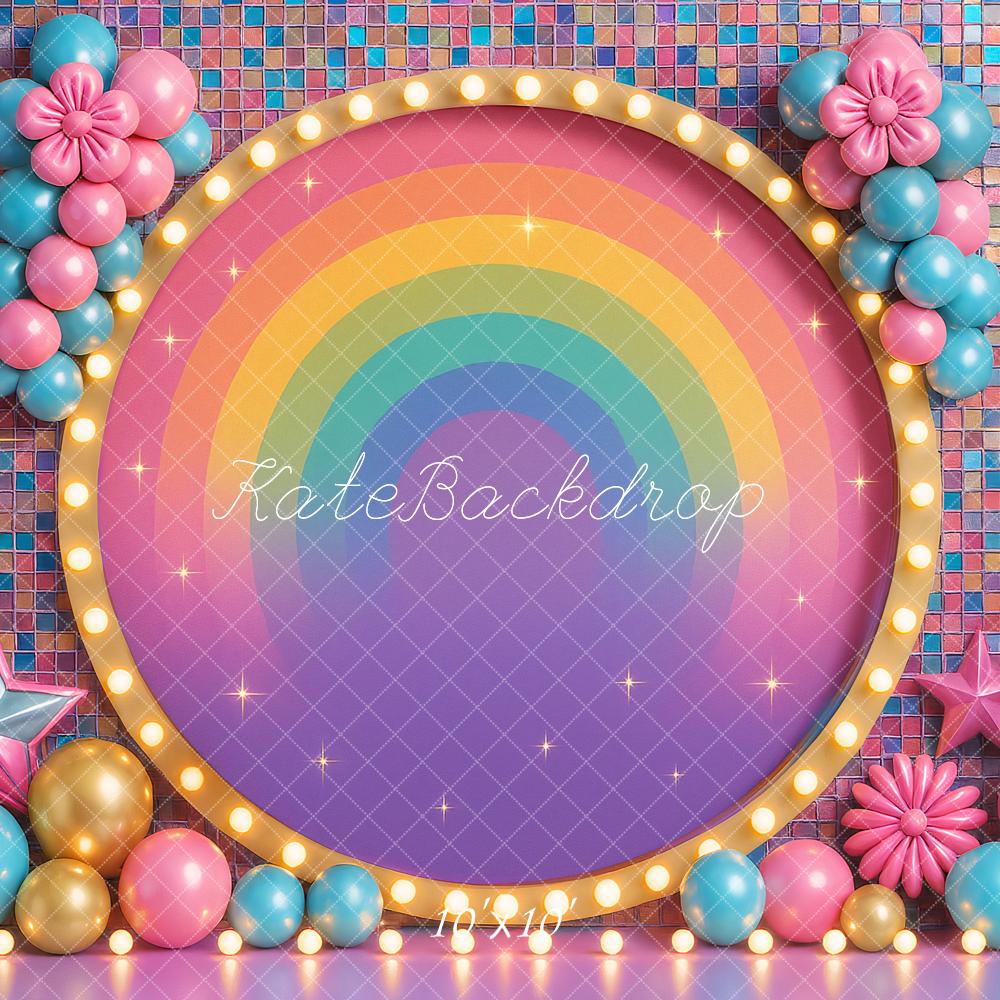 Verjaardag Roller Girl Skate Rainbow Foto Achtergrond Designed by Ashley Paul