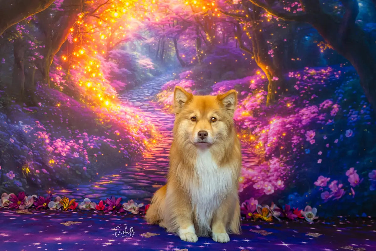 Kate Fairy Tale Fantasy Forest Lights Arch Backdrop Designed by Emetselch