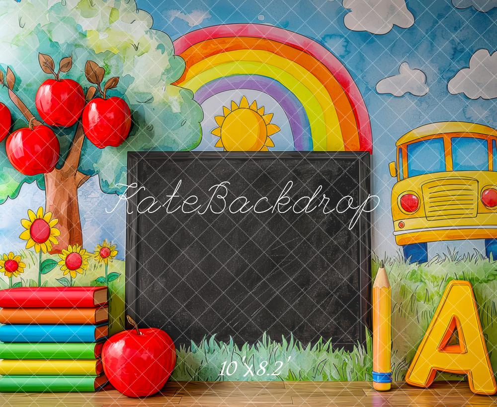 Kate Back to School & Graduation Combination Printed Backdrops for Photography( 4 Backdrops in Total)