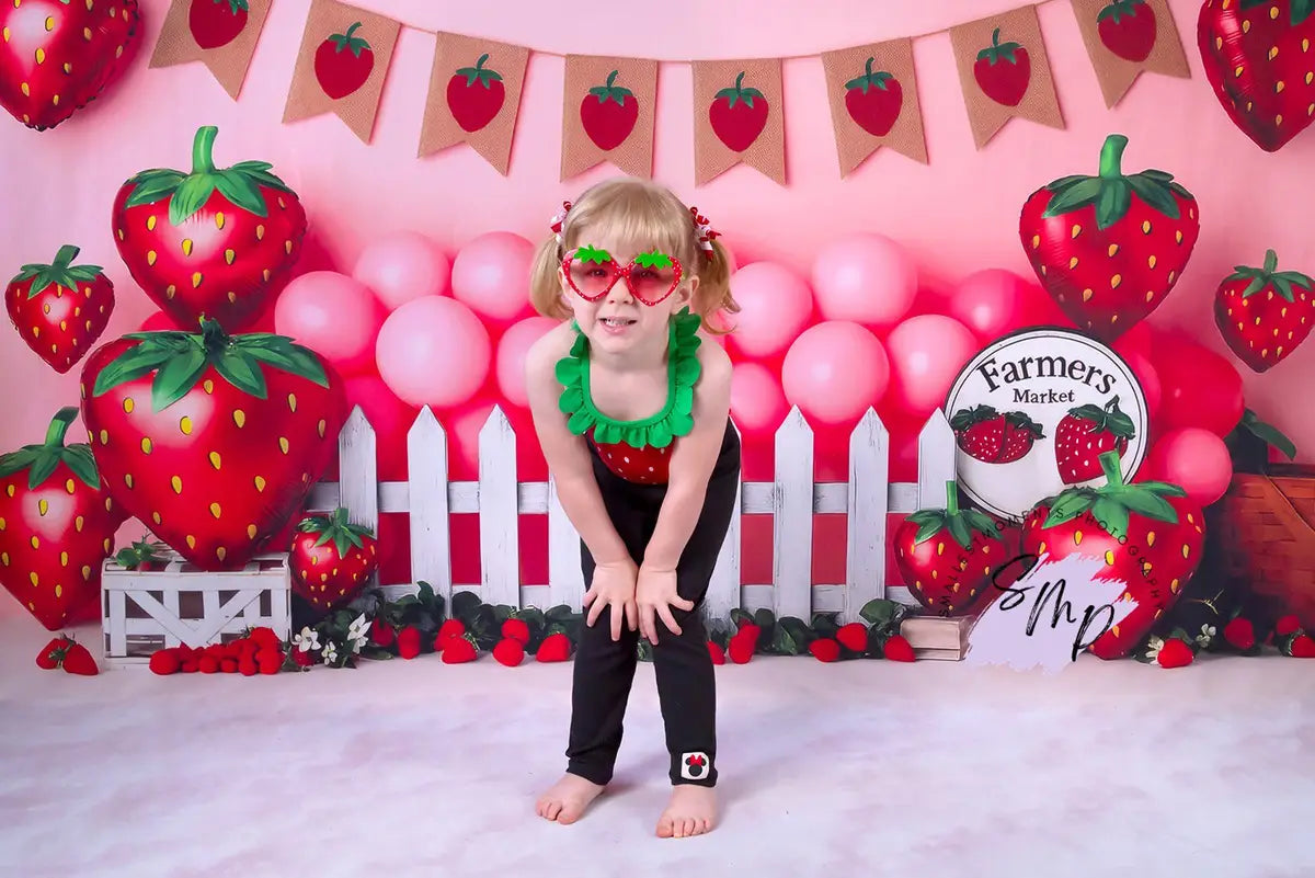 Kate Cake Smash Strawberry Farmers Market Backdrop Designed by Patty Roberts