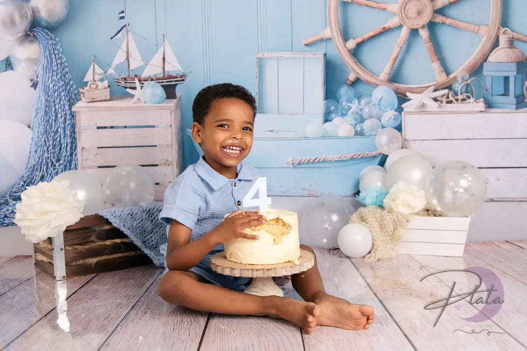 KBPA 2025 Kate Cake Smash Nautical Balloons Sailboat Backdrop Designed by Emetselch