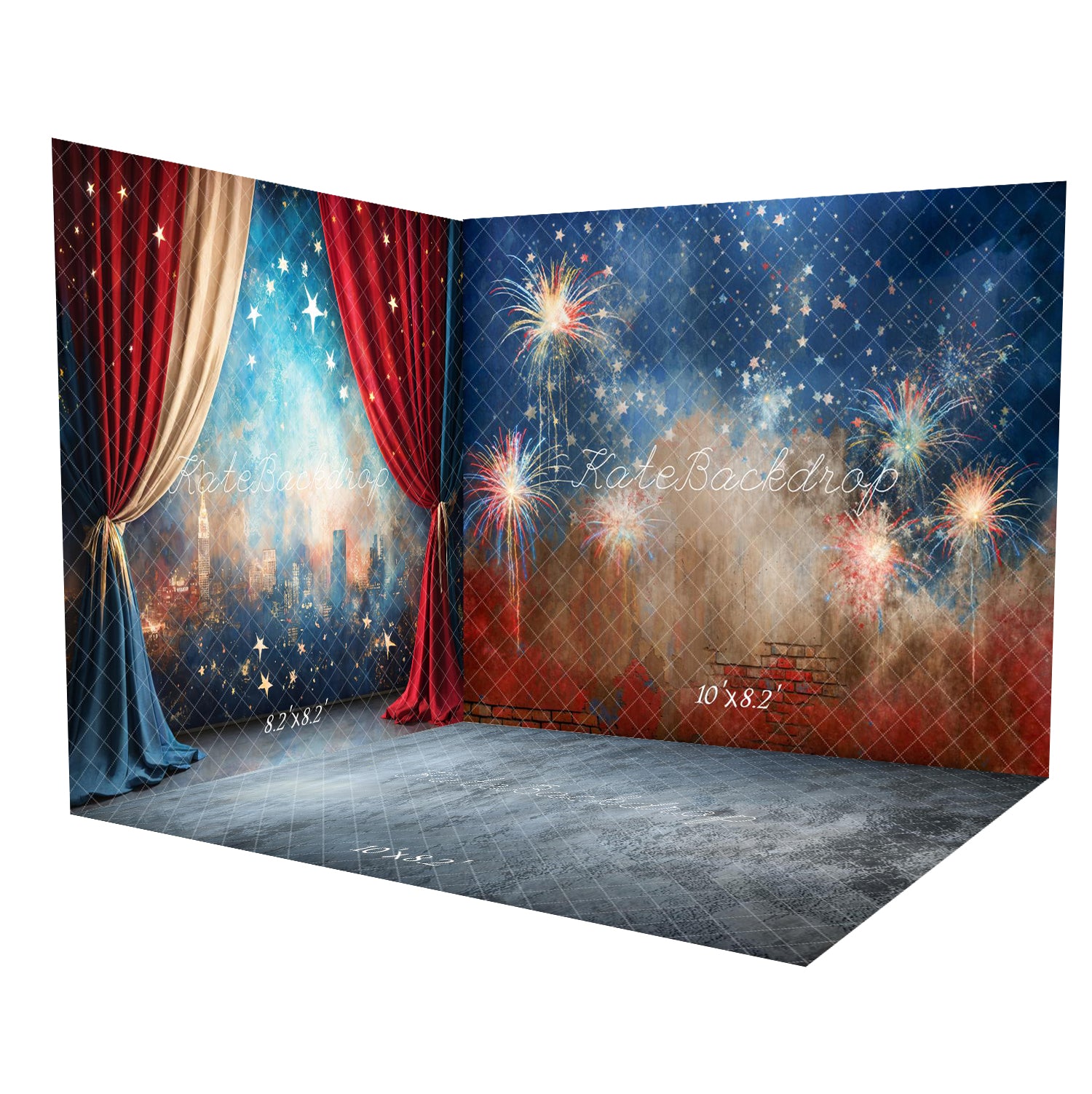 Conjunto de habitación de fuegos artificiales de Día de la Independencia Starry Wall