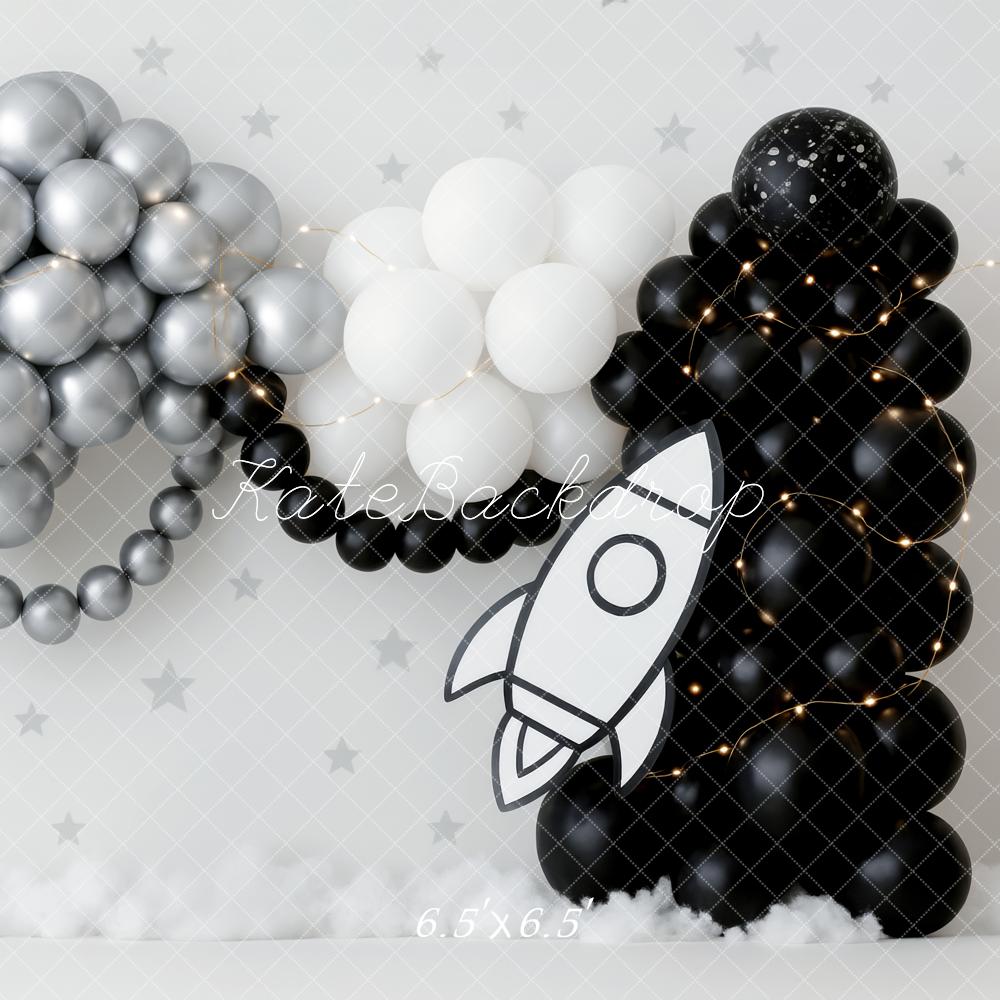 Verjaardag Ruimte Astronaut Raket Ballon Foto Achtergrond Designed by Patty Roberts