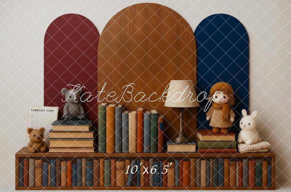 Kate Bookworm Club Library Cake Smash Backdrop Designed by Patty Roberts