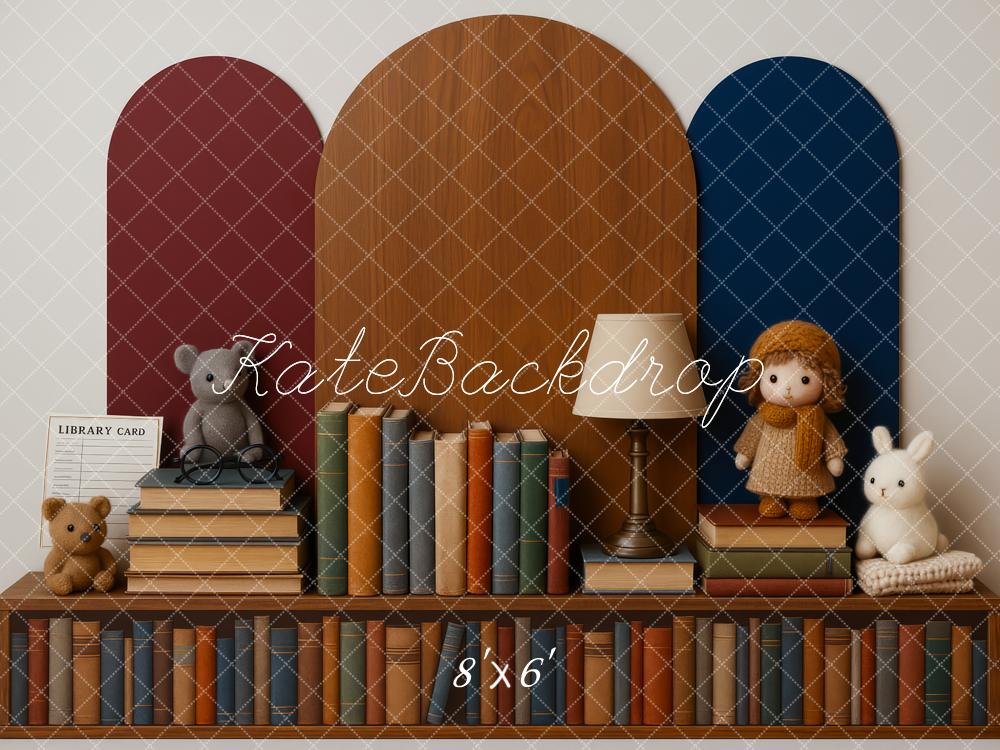 Kate Bookworm Club Library Cake Smash Backdrop Designed by Patty Roberts