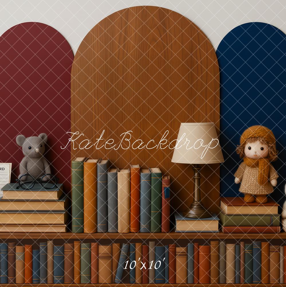 Kate Bookworm Club Library Cake Smash Backdrop Designed by Patty Roberts