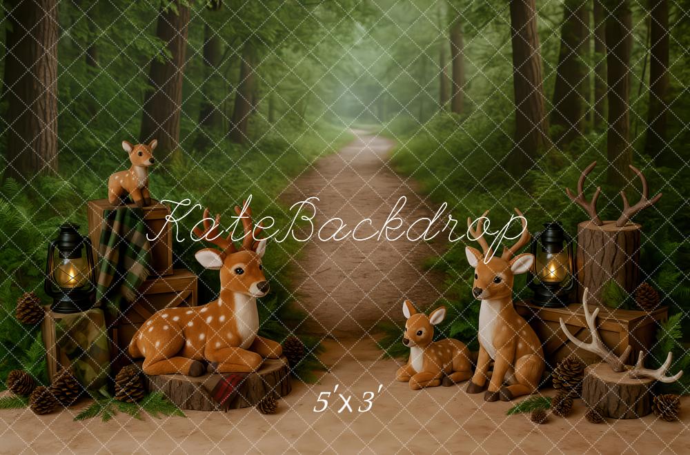 Fondo de Bosque de Ciervos para Cumpleaños Designed by Patty Roberts