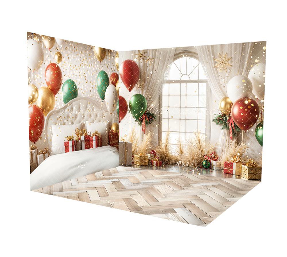 Kate Christmas Headboard Balloons Gift Boxes White Room Set