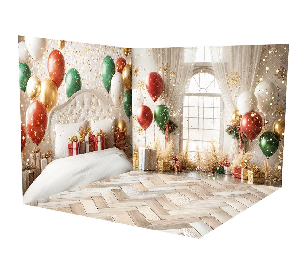 Kate Christmas Headboard Balloons Gift Boxes White Room Set