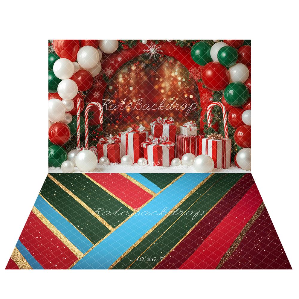 Kate Christmas Balloon Arch Candy Cane Gift Boxes Backdrop Diagonal St Kate Christmas Balloon Arch Candy Cane Gift Boxes Backdrop Diagonal St