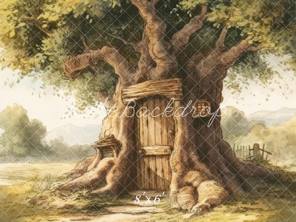 Kate Enchanted Tree Door Fairy Tale Cake Smash Backdrop Designed by Mandy Ringe Photography