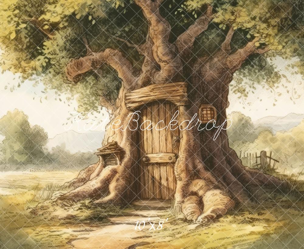 Kate Enchanted Tree Door Fairy Tale Cake Smash Backdrop Designed by Mandy Ringe Photography