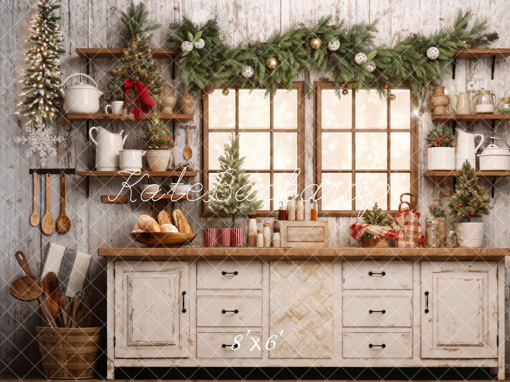 Kate White Christmas Kitchen Backdrop Designed by Emetselch