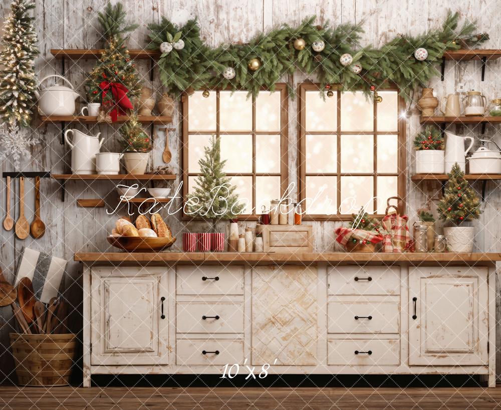 Kate White Christmas Kitchen Backdrop Designed by Emetselch