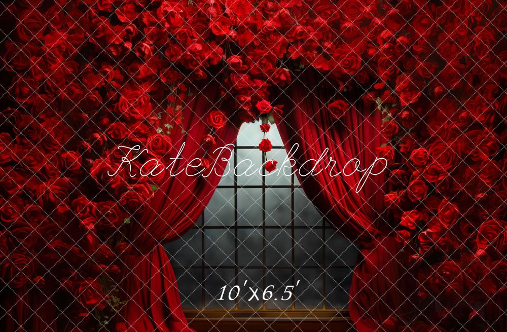 Kate Valentine's Day Rose Curtains Backdrop Designed by Mini MakeBelieve