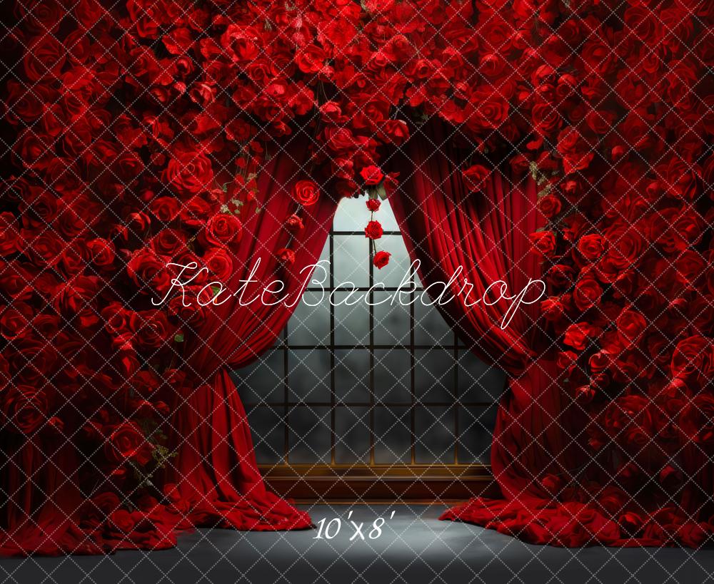 Kate Valentine's Day Rose Curtains Backdrop Designed by Mini MakeBelieve