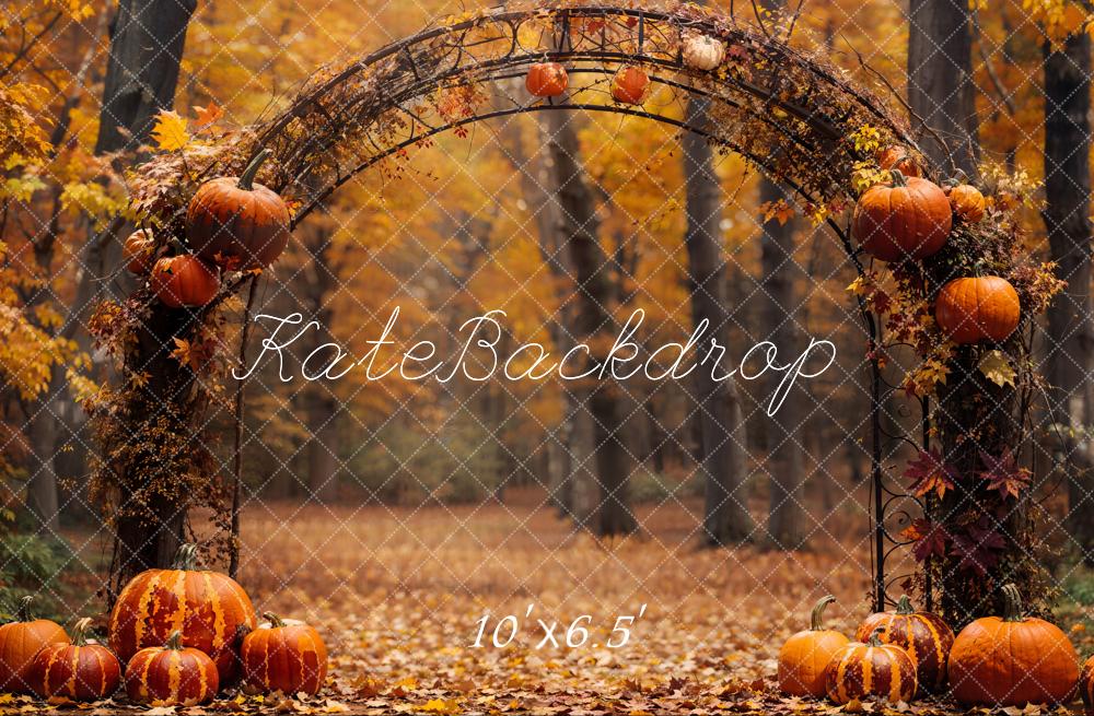 Fall Pumpkin Arch Forest Foto Achtergrond Designed by Emetselch
