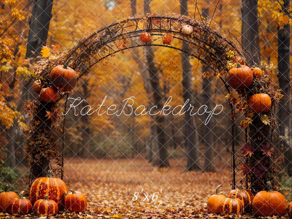 Fall Pumpkin Arch Forest Foto Achtergrond Designed by Emetselch