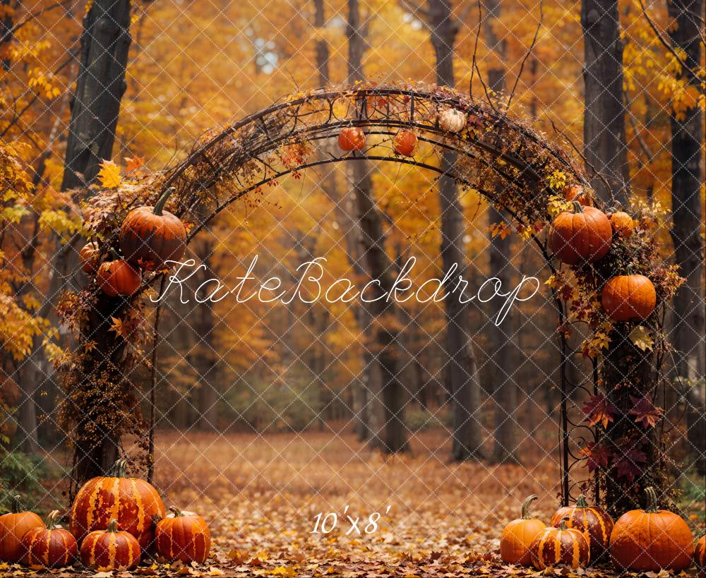 Fall Pumpkin Arch Forest Foto Achtergrond Designed by Emetselch