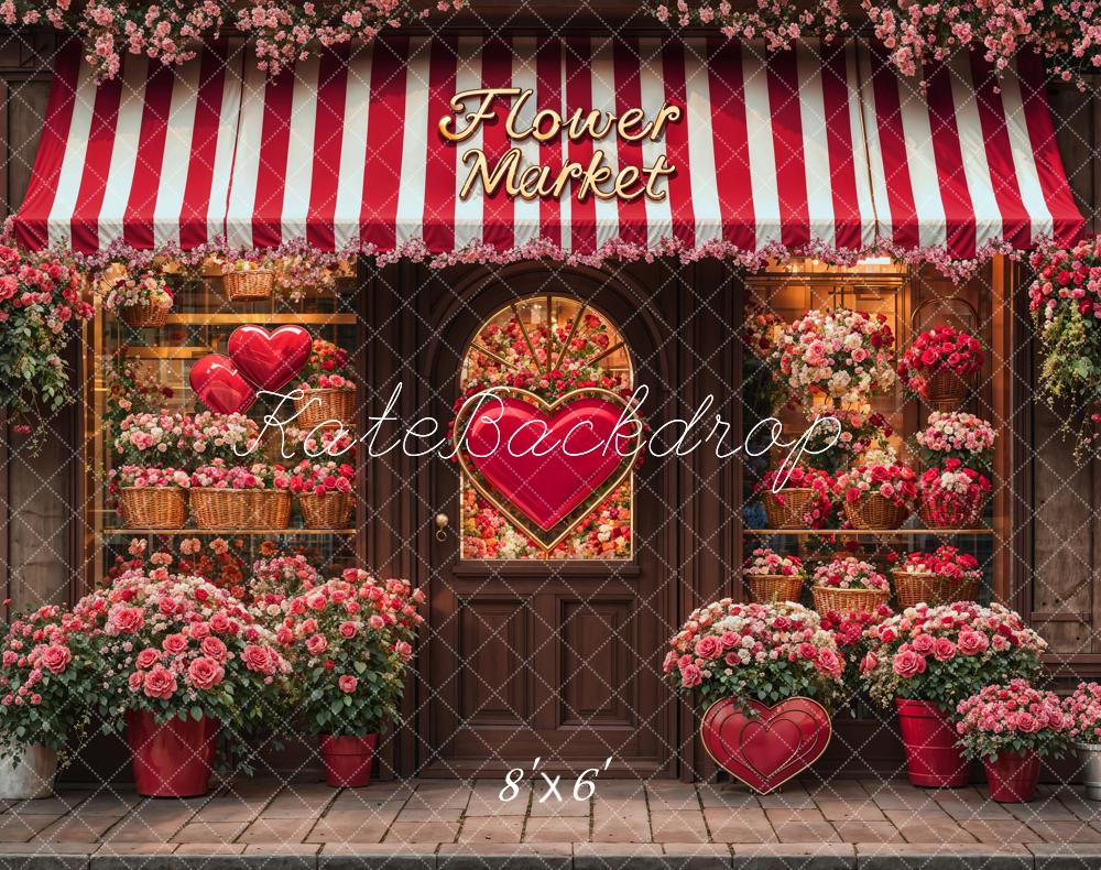 Fondo de Tienda de Flores del Día de San Valentín Diseñado por Emetselch