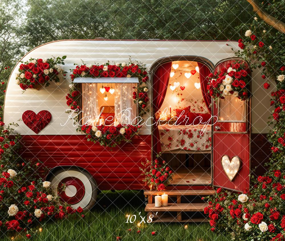 Fondo Romántico de Corazón de Camper del Día de San Valentín Diseñado por Emetselch