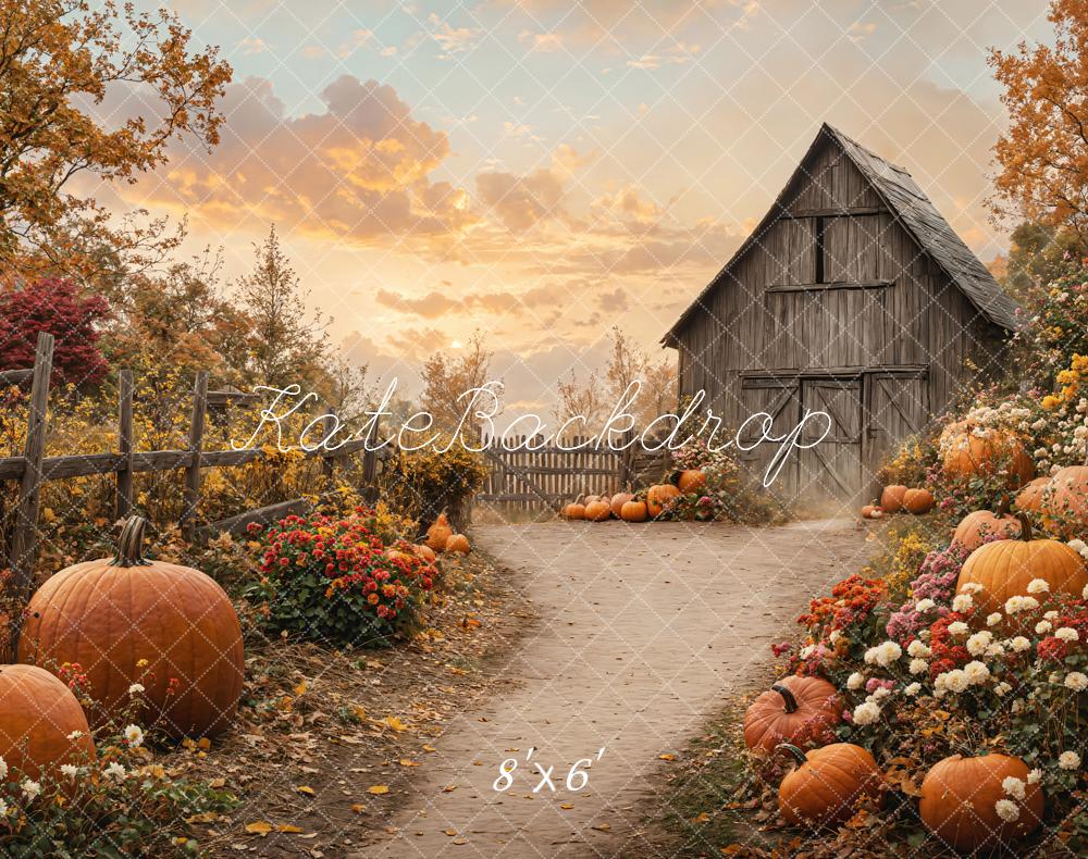 Kate Fall Barn Pumpkin Path Backdrop Designed by Emetselch