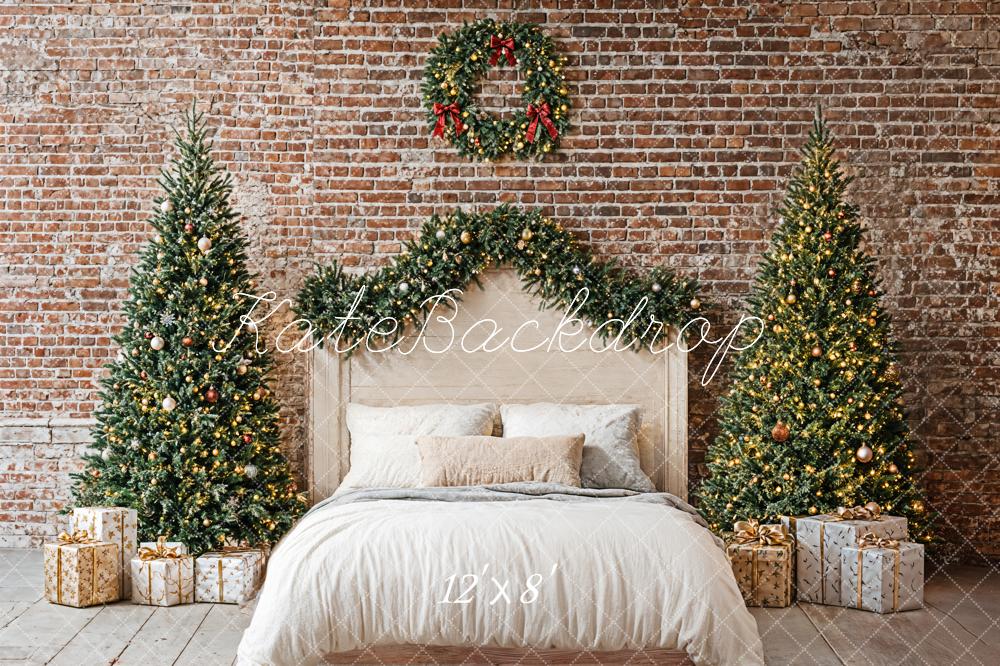Kate Christmas Bedroom Brick Wall Backdrop Designed by Emetselch