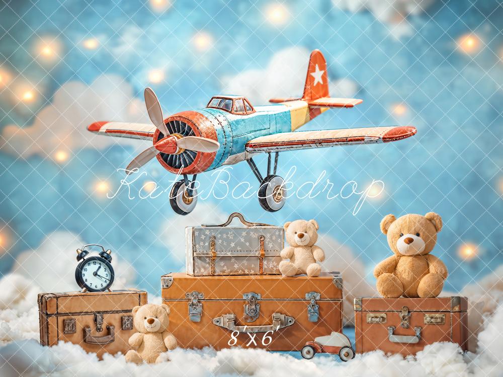 Fondo de Osito de Peluche de Avión Vintage Diseñado por Emetselch