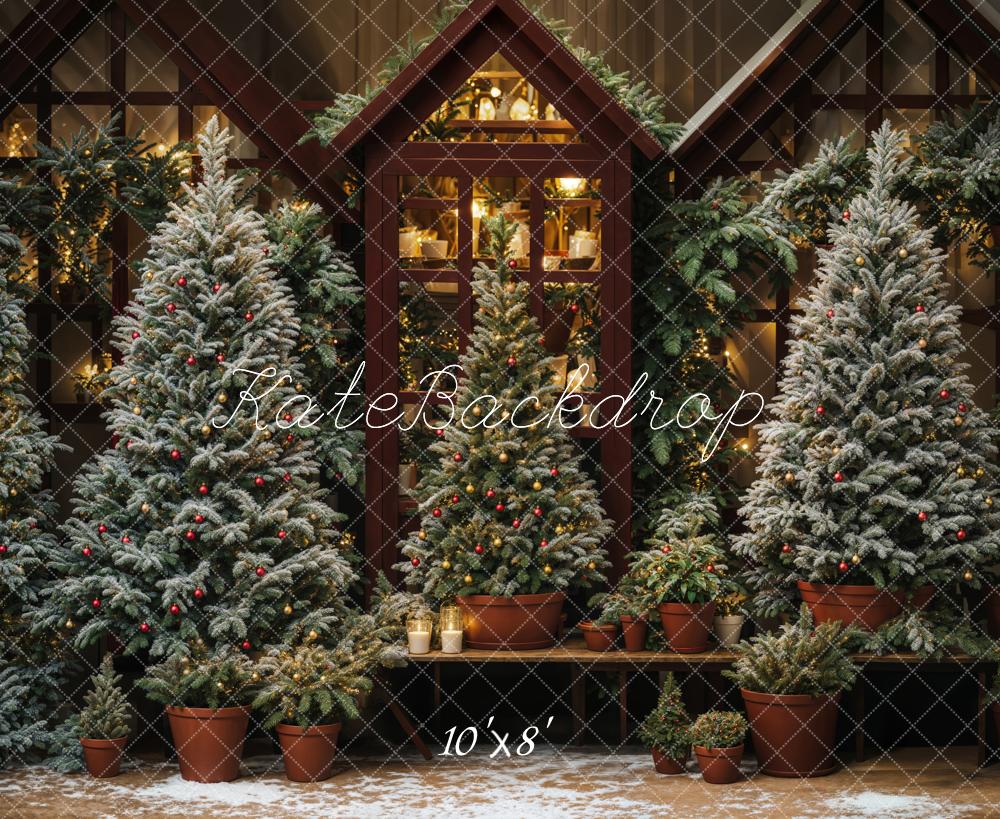 Kate Christmas Trees Candle Lights Backdrop Designed by Emetselch