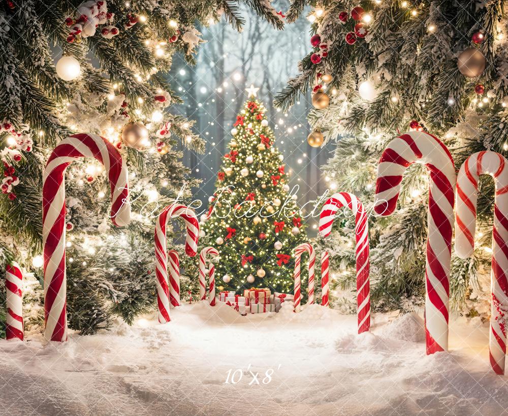 Kate Christmas Tree Candy Cane Forest Backdrop Designed by Emetselch