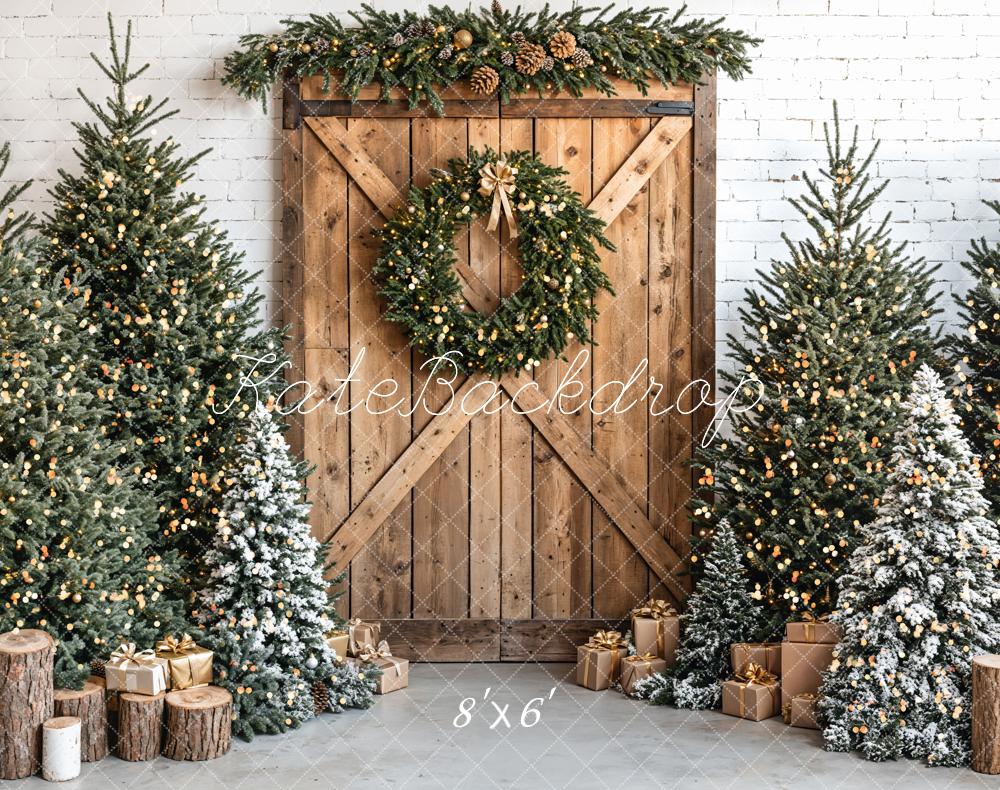 Kate Christmas Tree Barn Door Backdrop Designed by Emetselch