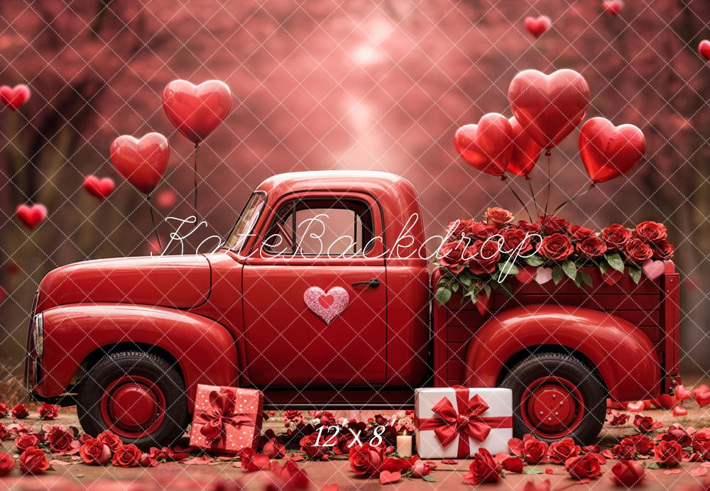 Sfondo per San Valentino Camion Rosso Cuori Palloncini Designed by Emetselch