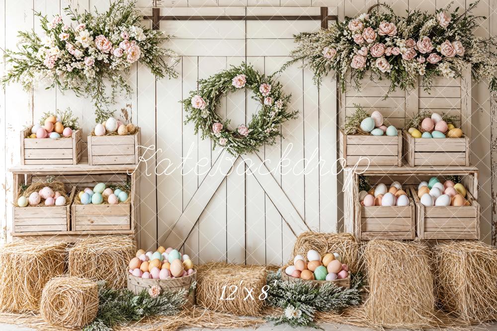 Easter Floral Egg Farmhouse Foto Achtergrond Designed by Emetselch