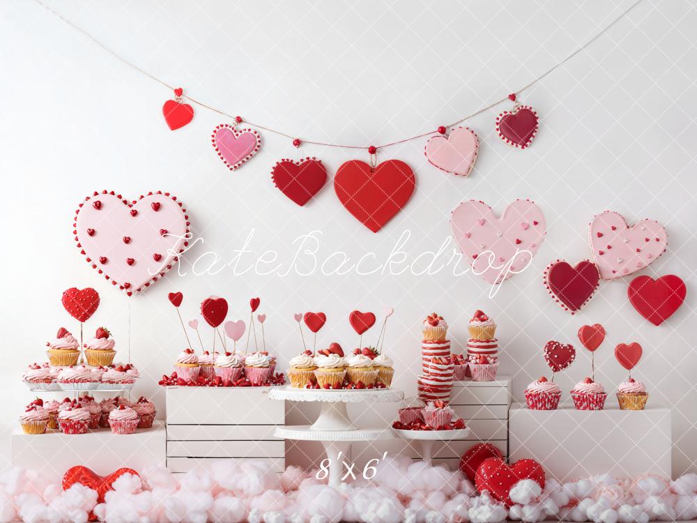 Valentine Hart Dessert Cupcake Foto Achtergrond Designed by Emetselch