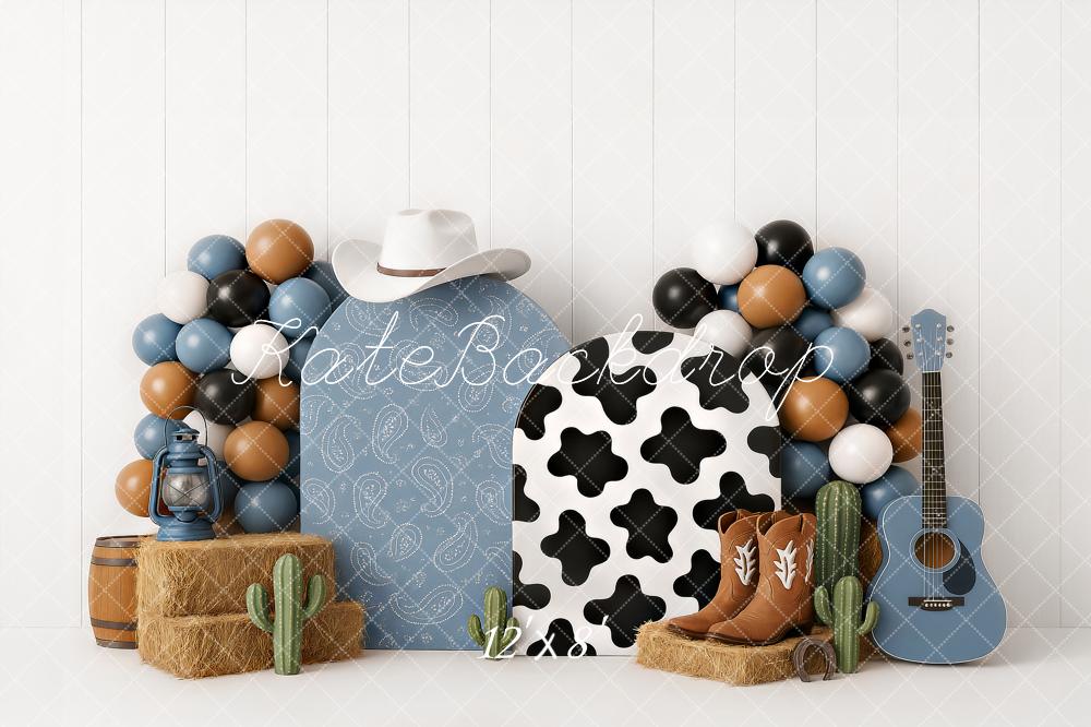 Cake Smash Botas de Vaquero Oeste Fondo Azul Designed by Ashley Paul