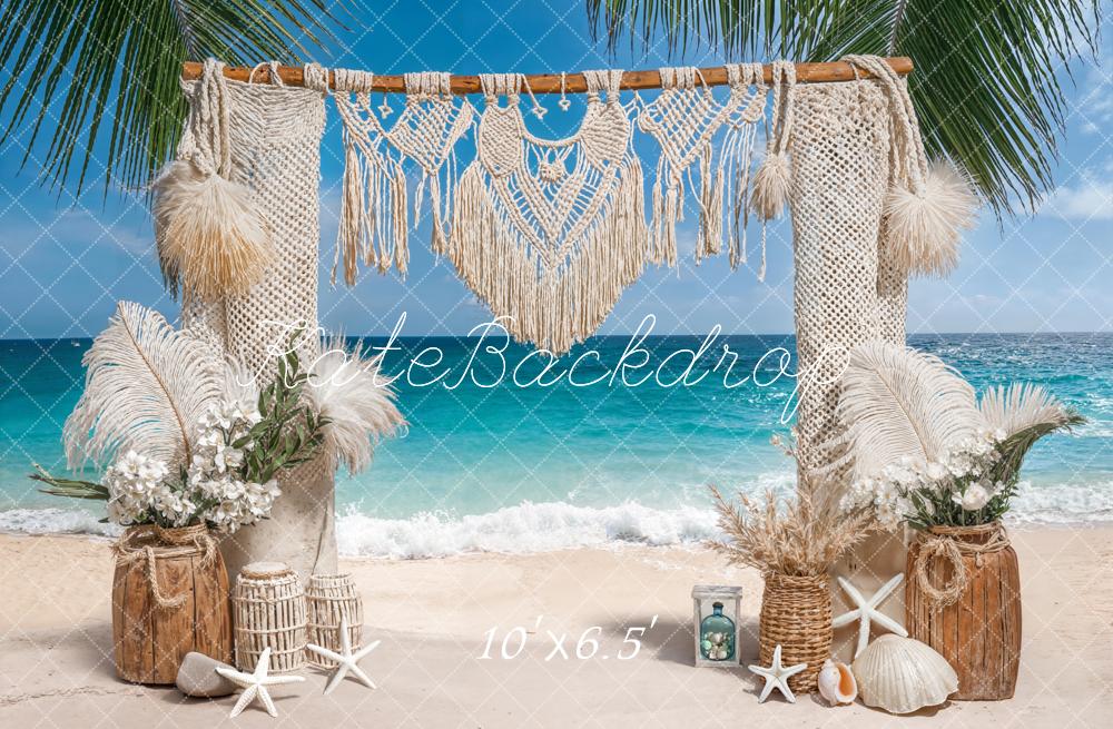 Kate Beach Summer Boho Macrame Arch Backdrop Designed by Emetselch