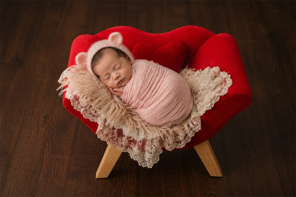(Pre-sale 15 days) Kate 'Sweetheart' Red Velvet Posing Chair | Newborn & Sitter Photo Prop